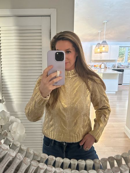 Gold foil sweater on sale. 



#LTKfindsunder50 #LTKsalealert
