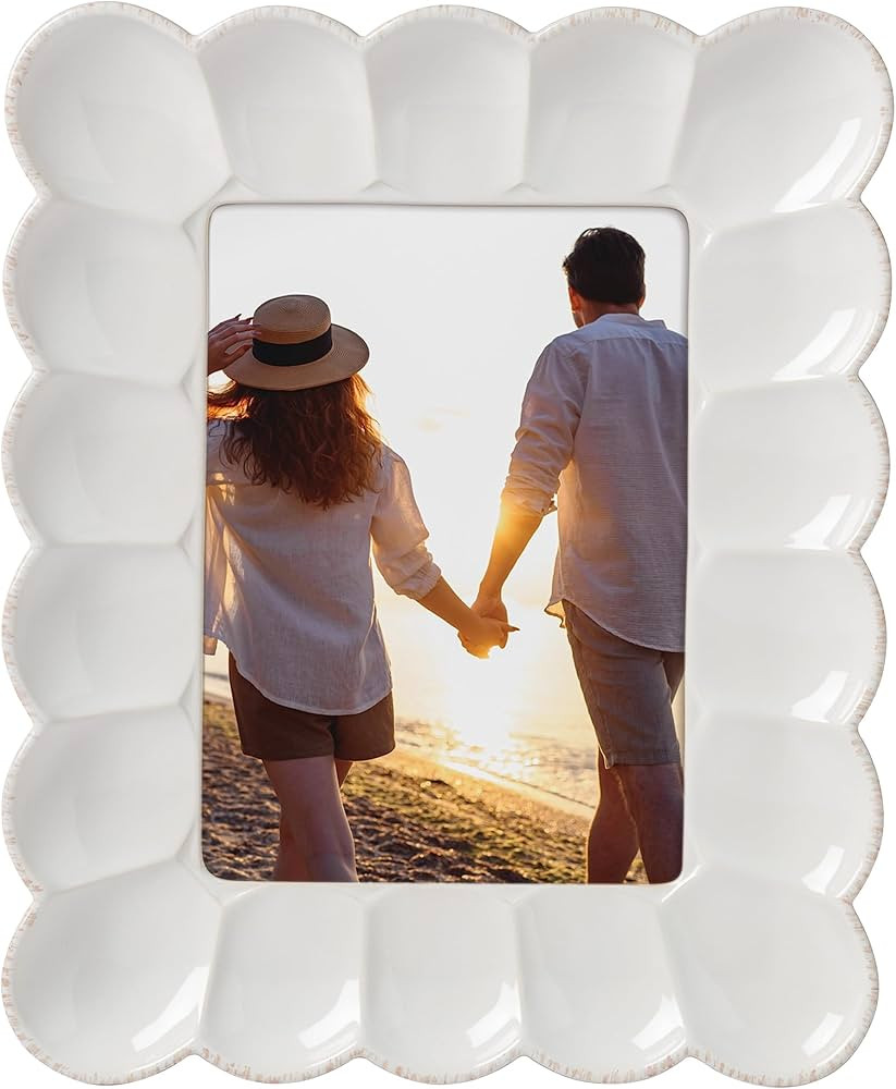 Lenox French Perle Scallop 5X7 Frame, 1 Count, White | Amazon (US)
