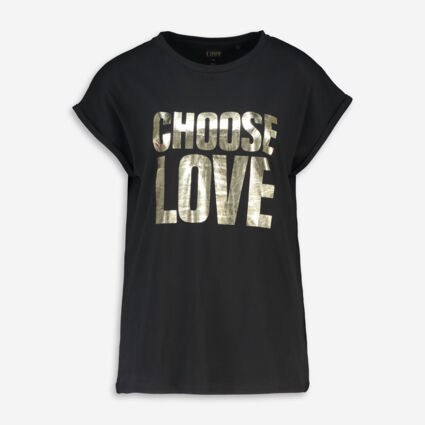 Organic Black & Gold Tone T Shirt | TK Maxx