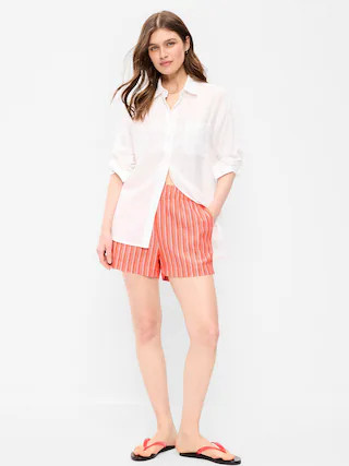 High-Waisted Linen-Blend Shorts -- 3.5-inch inseam | Old Navy (US)