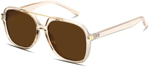 Retro Aviator Sunglasses for Women Men 2026 Square Top Bar Sun Glasses Sunnies 70s Lightweight Sh... | Amazon (US)