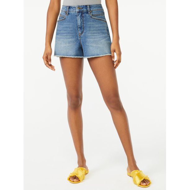 Scoop Women's Charlotte Vintage High Rise Shorts - Walmart.com | Walmart (US)