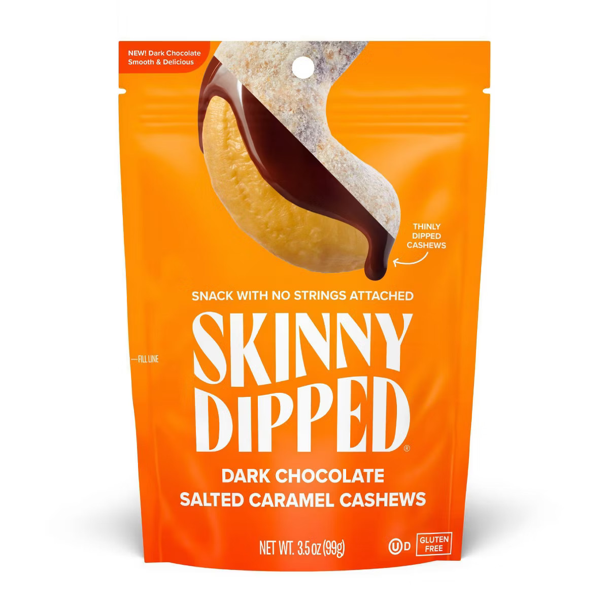SkinnyDipped Dark Chocolate Salted Caramel Cashews - 3.5oz | Target