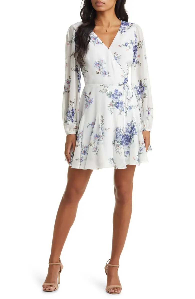 VICI Collection Floral Print Long Sleeve Wrap Dress | Nordstrom | Nordstrom