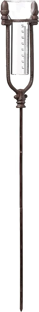Kalalou Rustic Cast Iron Decorative Rain Gauge Stake, Acorn Rain Gauge, Brown, 32 inches | Amazon (US)