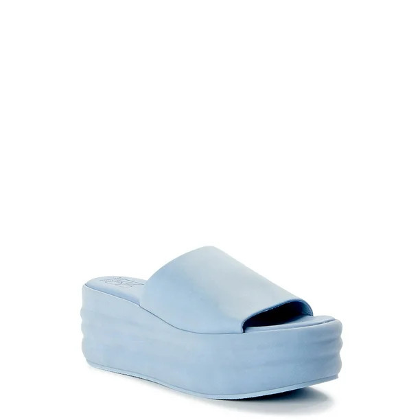 No Boundaries Women's Flatform Wedge Sandals - Walmart.com | Walmart (US)