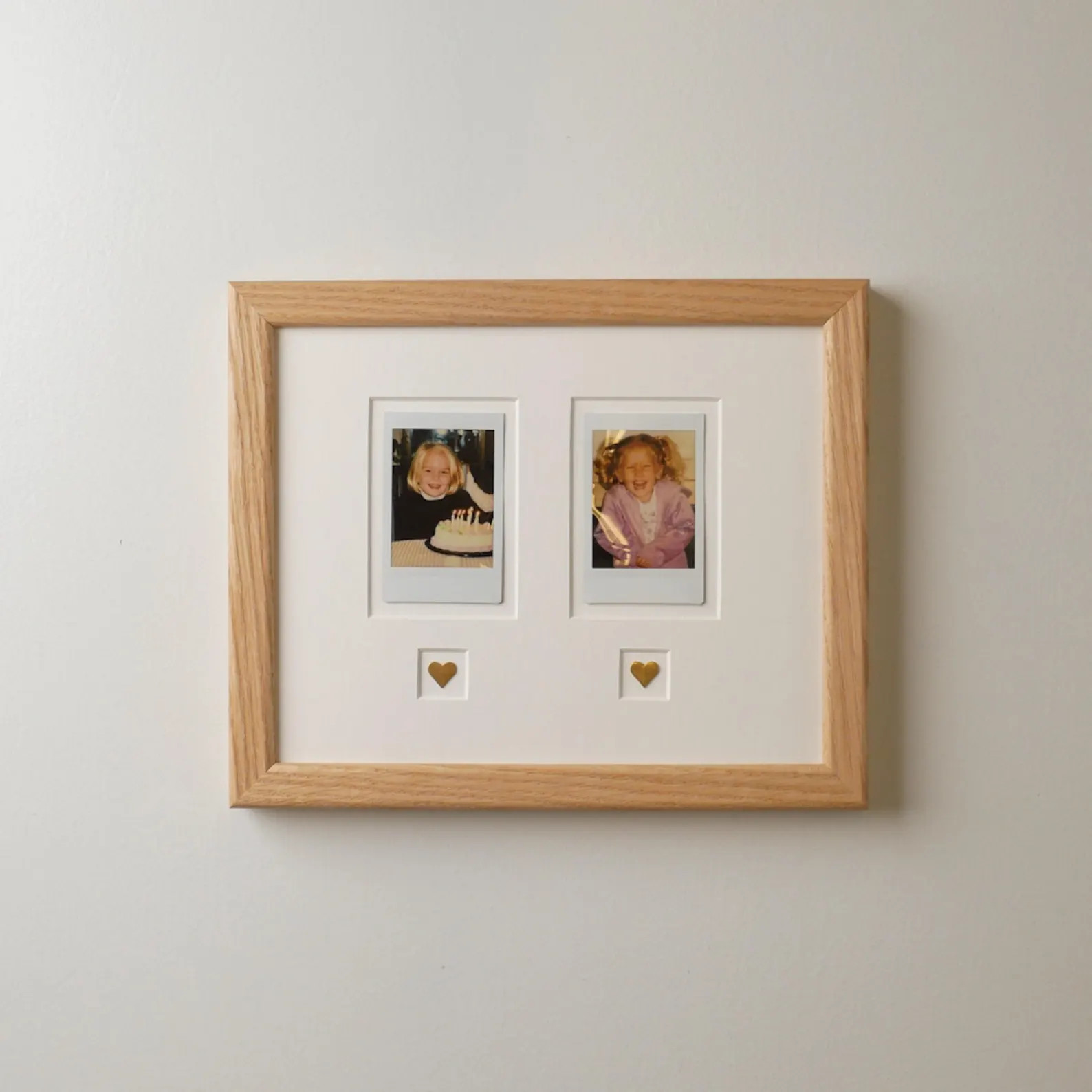 Mother's Day Polaroid Frame with Brass Hearts | Custom Photo Mat (Instax Mini) | Etsy (Global)