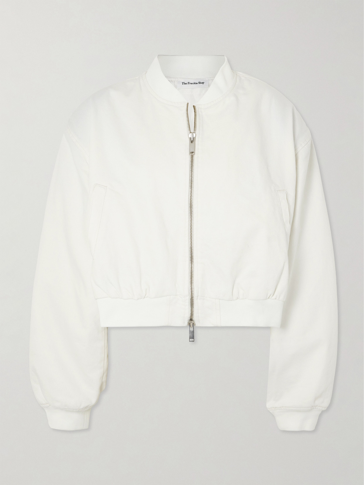 The Frankie Shop - Micky Oversized Padded Denim Bomber Jacket - White | NET-A-PORTER (US)