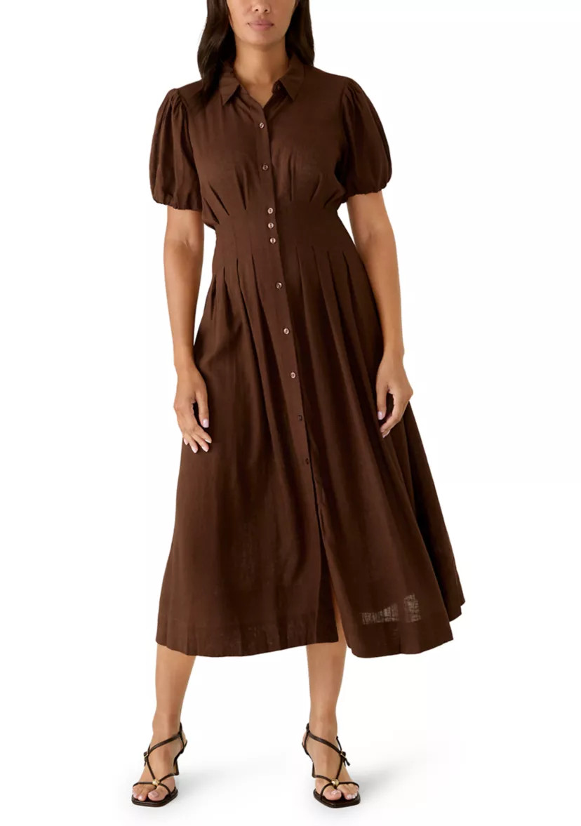 Women's Puff Sleeve Seamless Midi Shirtdress | Belk