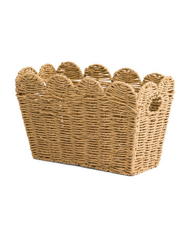 17X8X11 Paper Rope Scalloped Basket | TJ Maxx