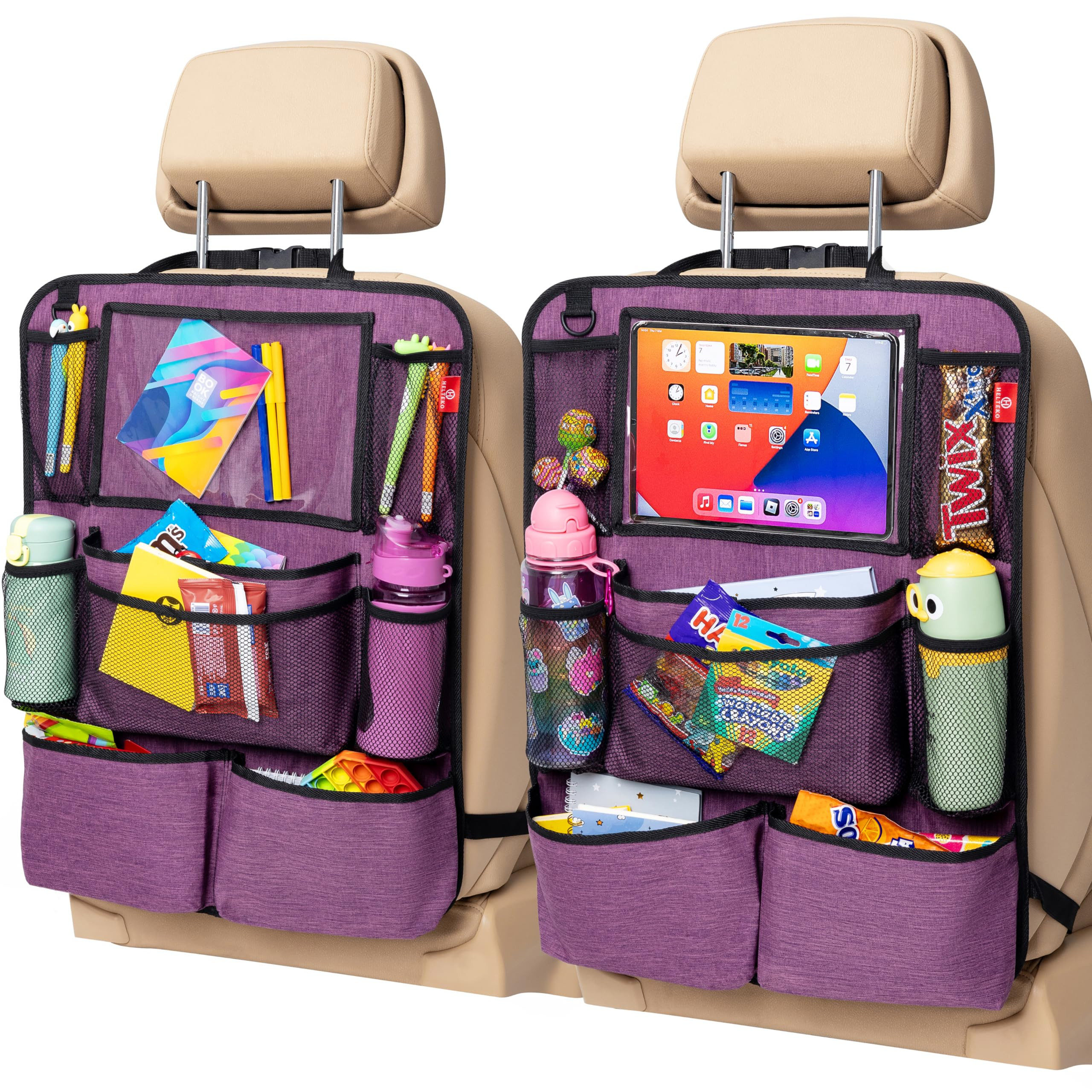 Helteko Backseat Car Organizer, Kick Mats Back Seat Protector with Touch Screen Tablet Holder, Ba... | Amazon (US)