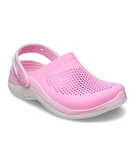 Crocs Electric Pink & White LiteRide™ Clog - Kids | Zulily