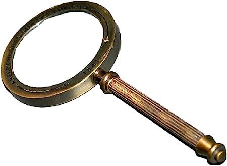 Brass Magnifying Glass Handhold Paper Read Vintage Victorian Magnifier Lens Handle, Antique Brass... | Amazon (US)