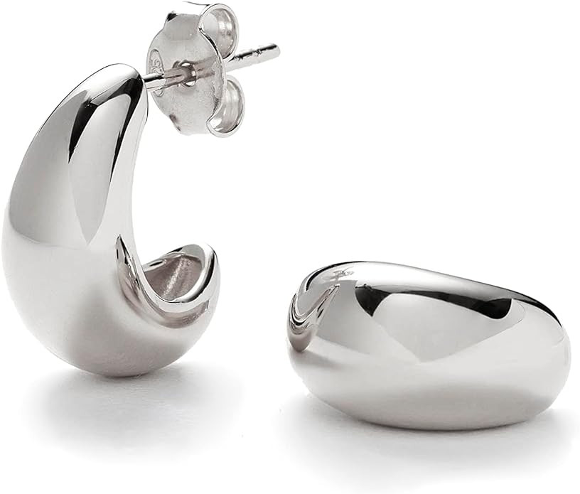 Chunky Gold Hoop Earrings for Women, 14k Gold Plated Thick Triple Hoop Earrings Hypoallergenic Tr... | Amazon (US)