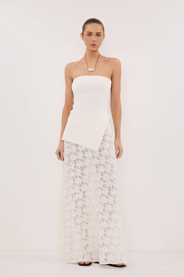 LOULA WHITE LACE SKIRT | DISSH