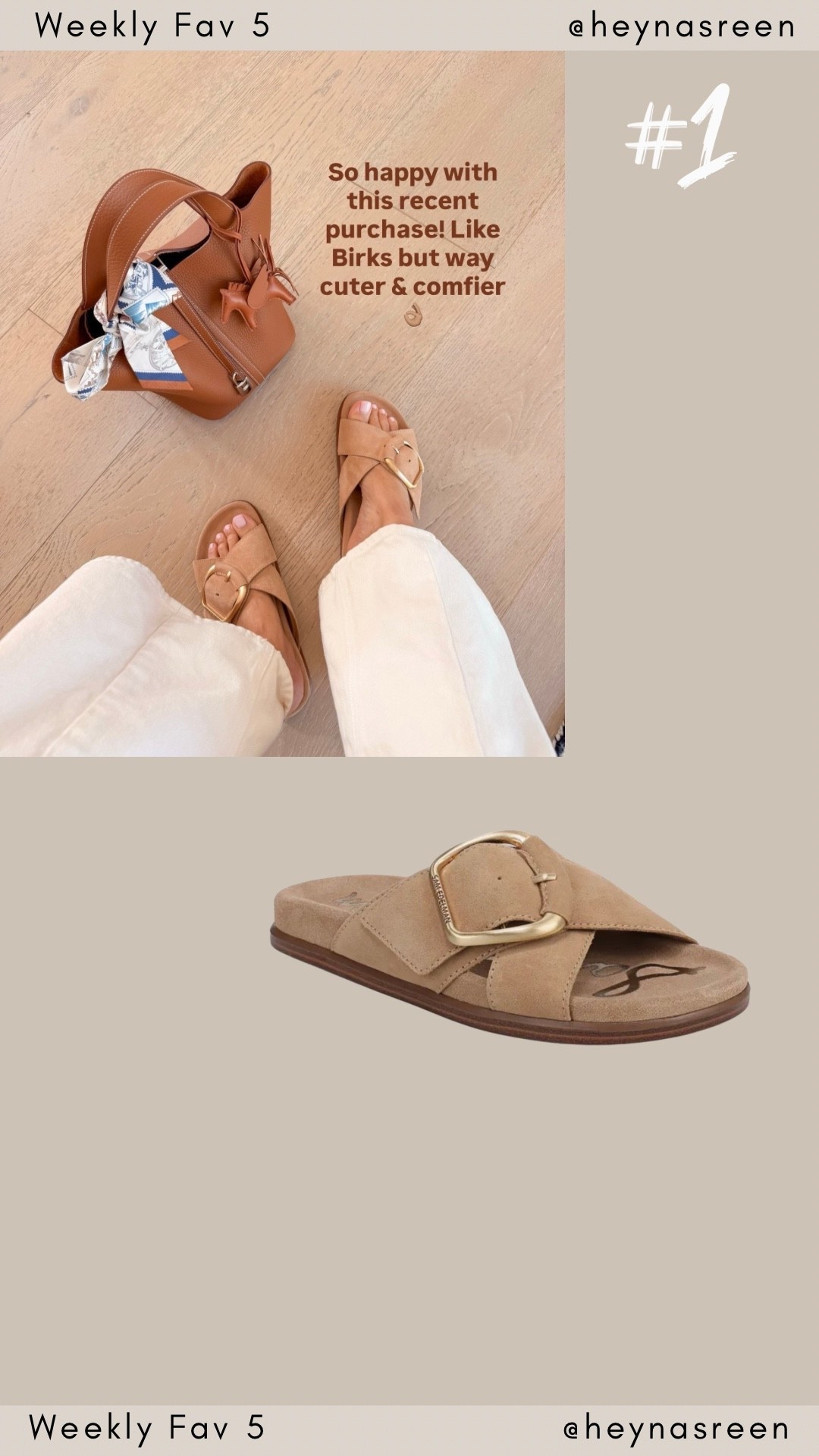 Fav 5:
#1: Sam Edelman sandals, has that super comfy Birkenstock feel but way more chic, true to size 
