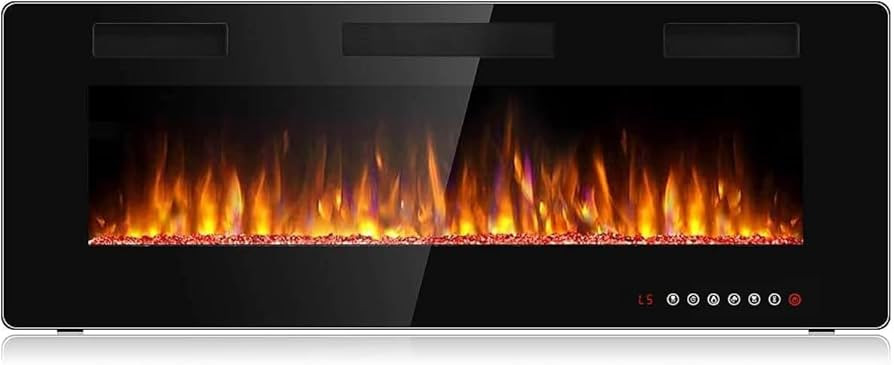 50 inch Ultra-Thin Silence Linear Electric Fireplace, Recessed Wall Mounted | Amazon (US)