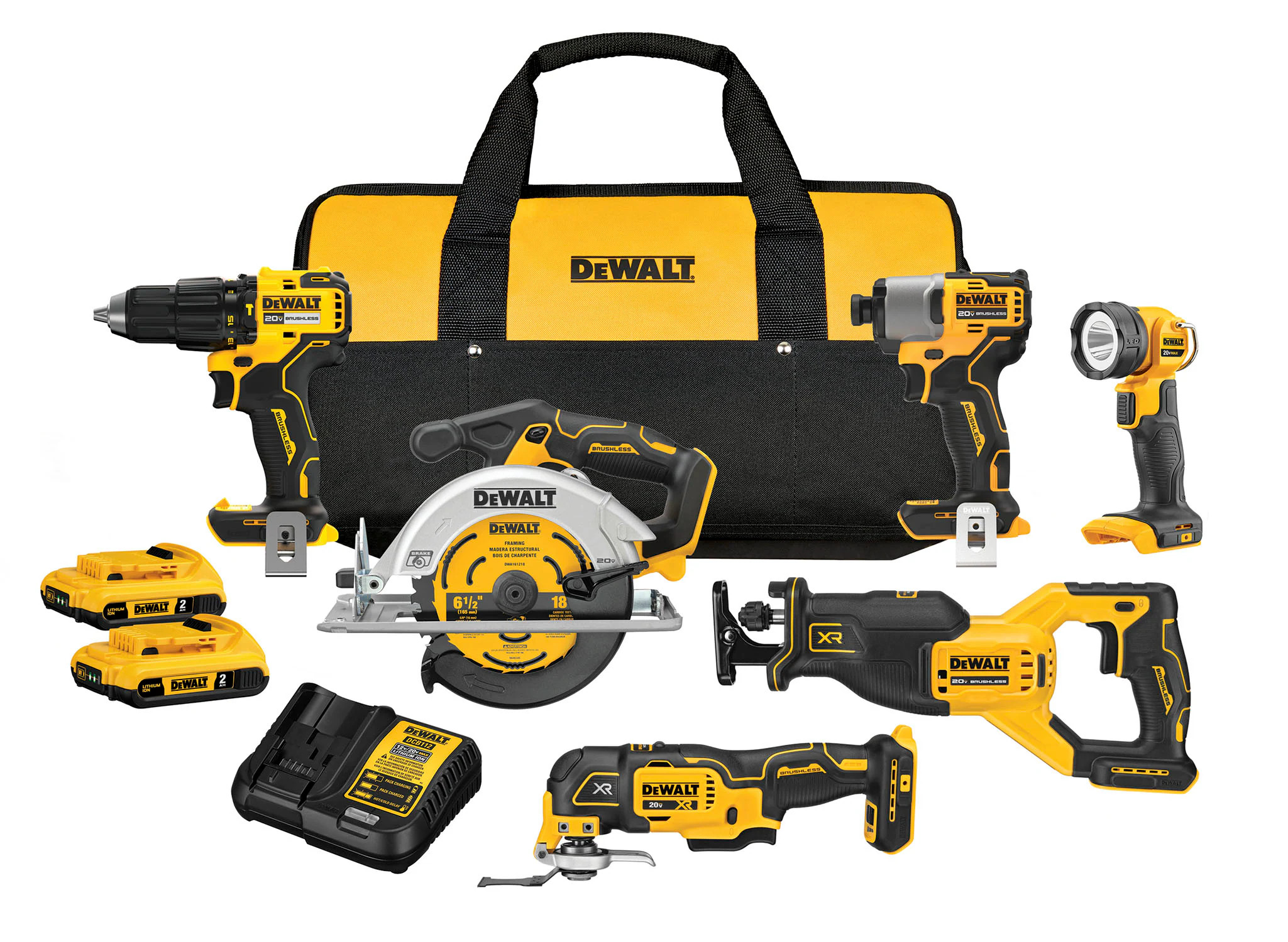DEWALT 20V MAX 6-Tool Brushless Power Tool Combo Kit with Soft Case (2-Batteries and Charger Included) | DCK628D2 | Lowe's
