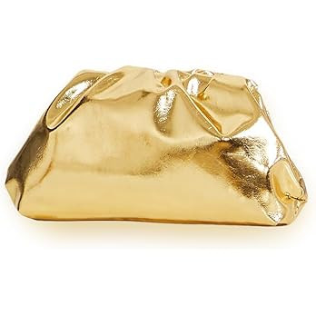 Pleated Evening Vegan Leather Clutch Handbag Purse Metallic PU Cloud Shoulder Bag for Women Eveni... | Amazon (US)