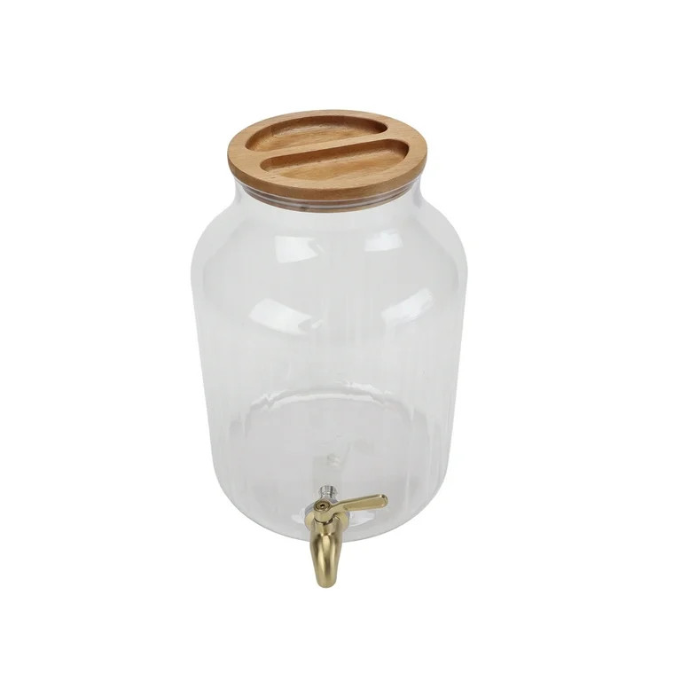 Better Homes & Gardens 2-Gallon Clear Tritan Plastic Beverage Dispenser with Acacia Wood Lid and ... | Walmart (US)