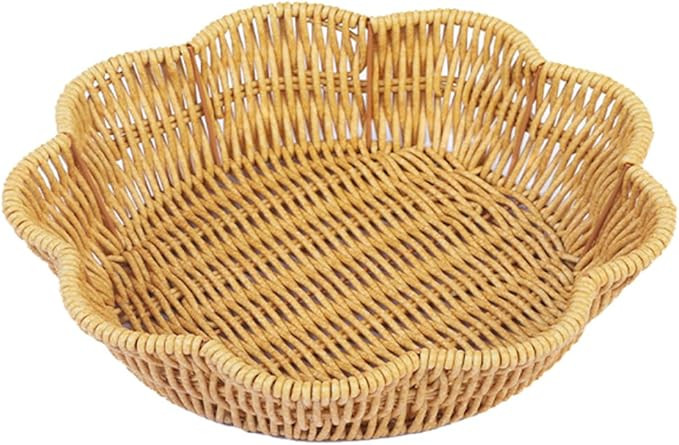 Wicker Bread Basket, Tabletop Food Serving Trays,Handwoven Storage Basket Bin for Fruit Vegetable... | Amazon (US)