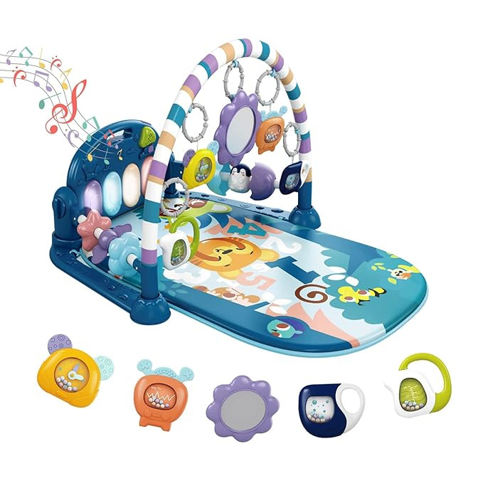dearlomum Baby Play Mat Baby Gym,Funny Play Piano Tummy Time Baby Activity Mat with 5 Infant Sens... | Amazon (US)