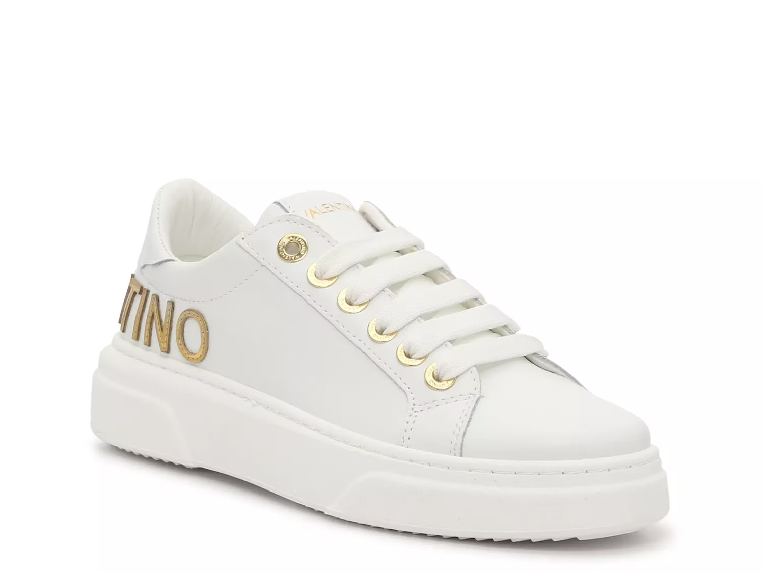 Valentino by Mario Valentino Alice Sneaker | Women's | White/Gold | Size 10 | Sneakers | DSW