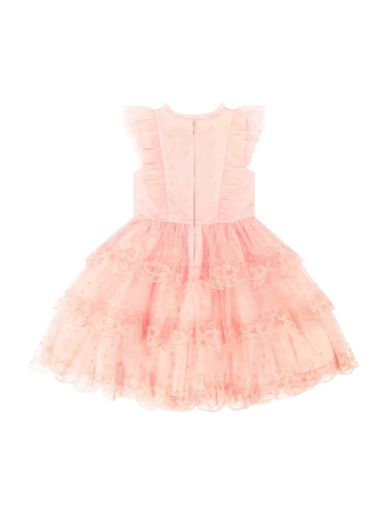 Kensie Girl Sleeveless Embroidered Tiered Scallop Dress, Sizes 4-16 | Walmart (US)