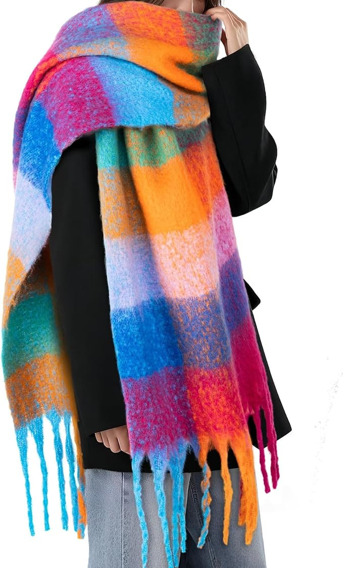 Colorful Winter Scarf for Women - Warm Chunky Blanket Scarves,Trendy Christmas Gifts & Stocking S... | Amazon (US)