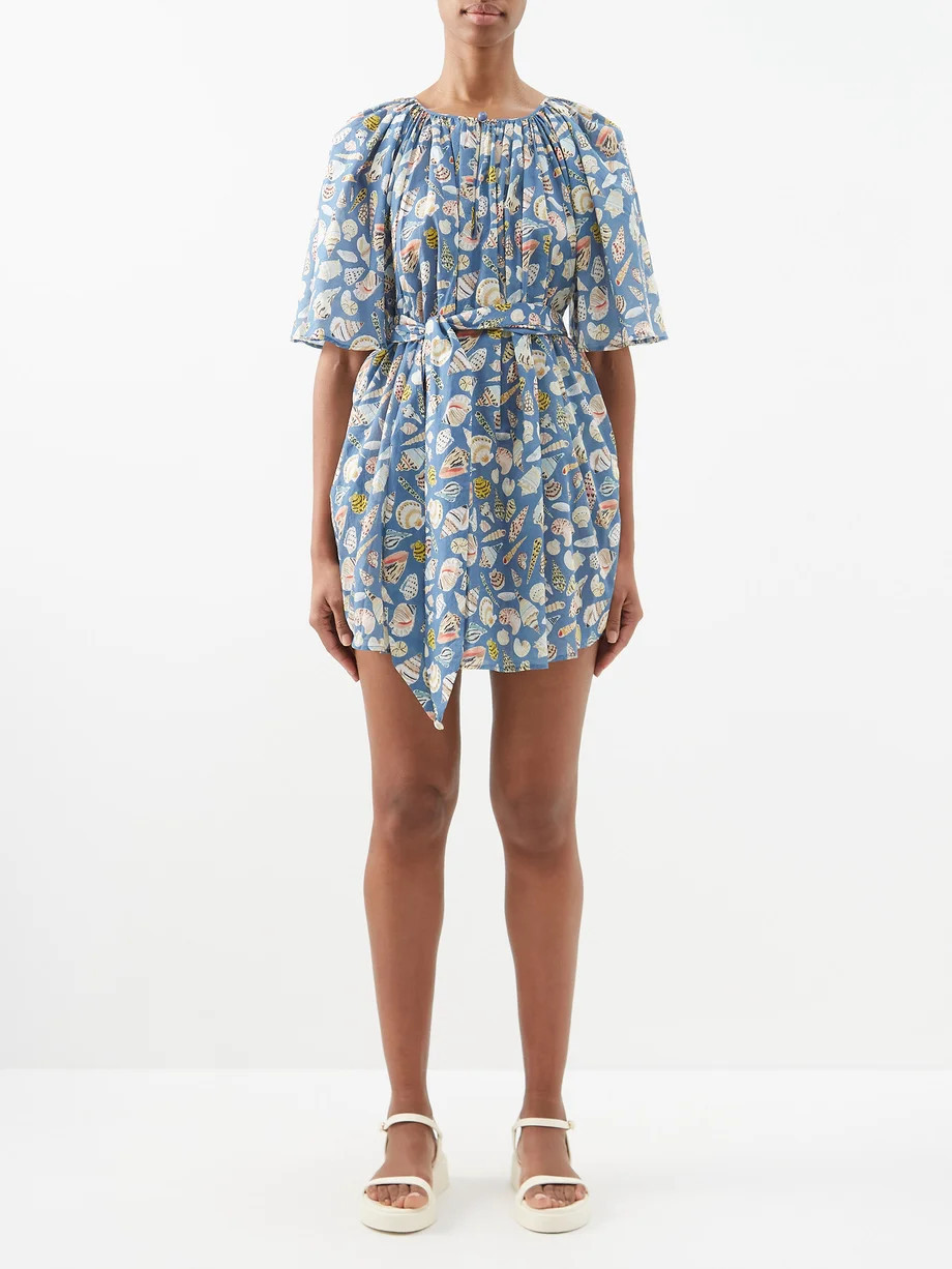 MarysiaMoonstone shell-print cotton-voile tunic | Matches (US)