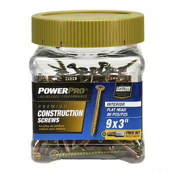 Power Pro #9 x 3-in Yellow Zinc Interior Wood Screws (80-Per Box) | Lowe's