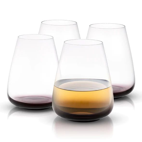Black Swan Stemless White Wine Glasses  Set of 4 | JoyJolt
