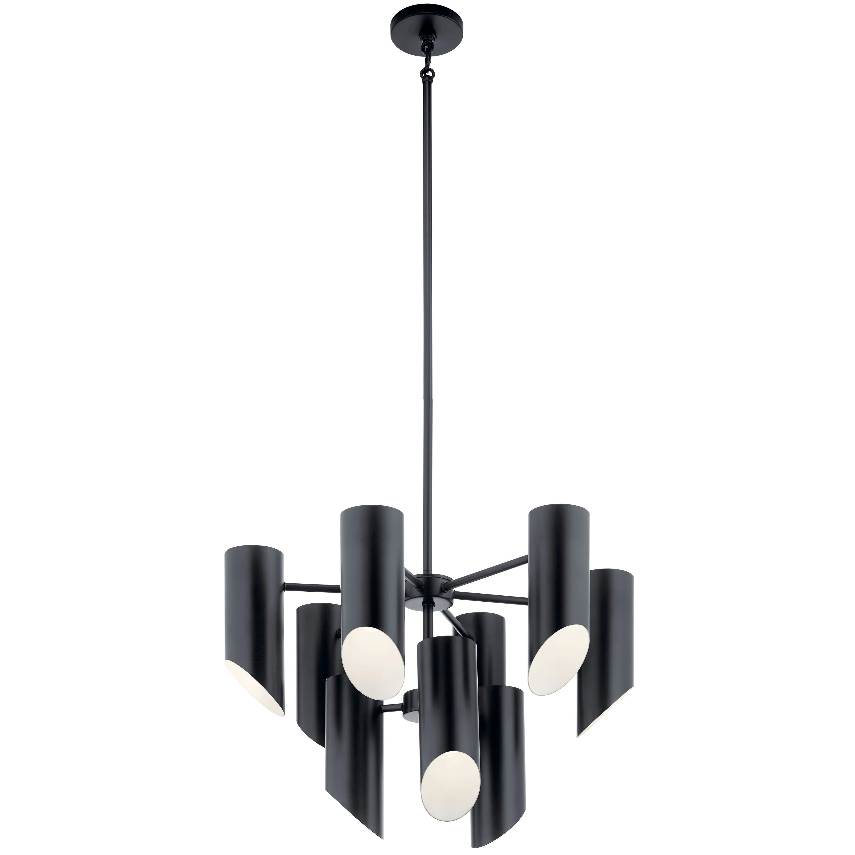 Kichler Trentino 9 -Light Brushed Black Mid-century For Use in Bedrooms, Dining Rooms, Foyers, Kitchens, Living Rooms Chandelier | 52162BK | Lowe's