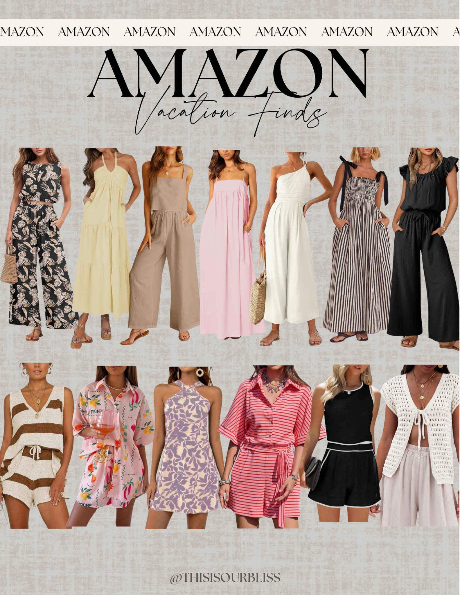 Vacation vibes, made simple ☀️ These Amazon finds are perfect for your next getaway! From comfy jumpsuits to chic matching sets, these looks will keep you stylish and effortless all vacation long! #resortwear

#LTKTravel #LTKStyleTip