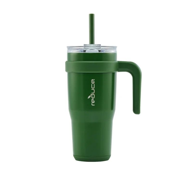 Reduce Vacuum Insulated Stainless Steel Cold1 Tumbler with Handle, Lid, and Straw, Fur Sprig, 24 ... | Walmart (US)
