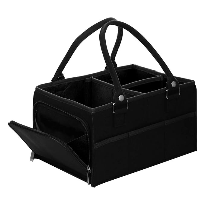Baby Diaper Caddy Organizer – Portable Felt Storage Basket for New Parents, Store All Baby's Nu... | Amazon (US)