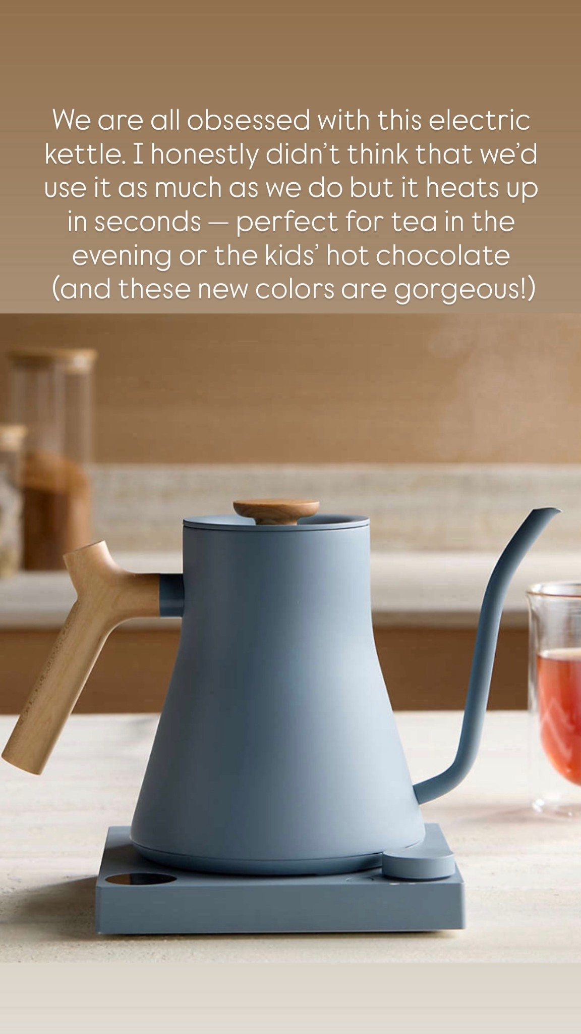 We are all obsessed with this electric kettle. I honestly didn’t think that we’d use it as much as we do but it heats up in seconds — perfect for tea in the evening or the kids’ hot chocolate 

#LTKmorningroutine #LTKmomlife #LTKdayinmylife