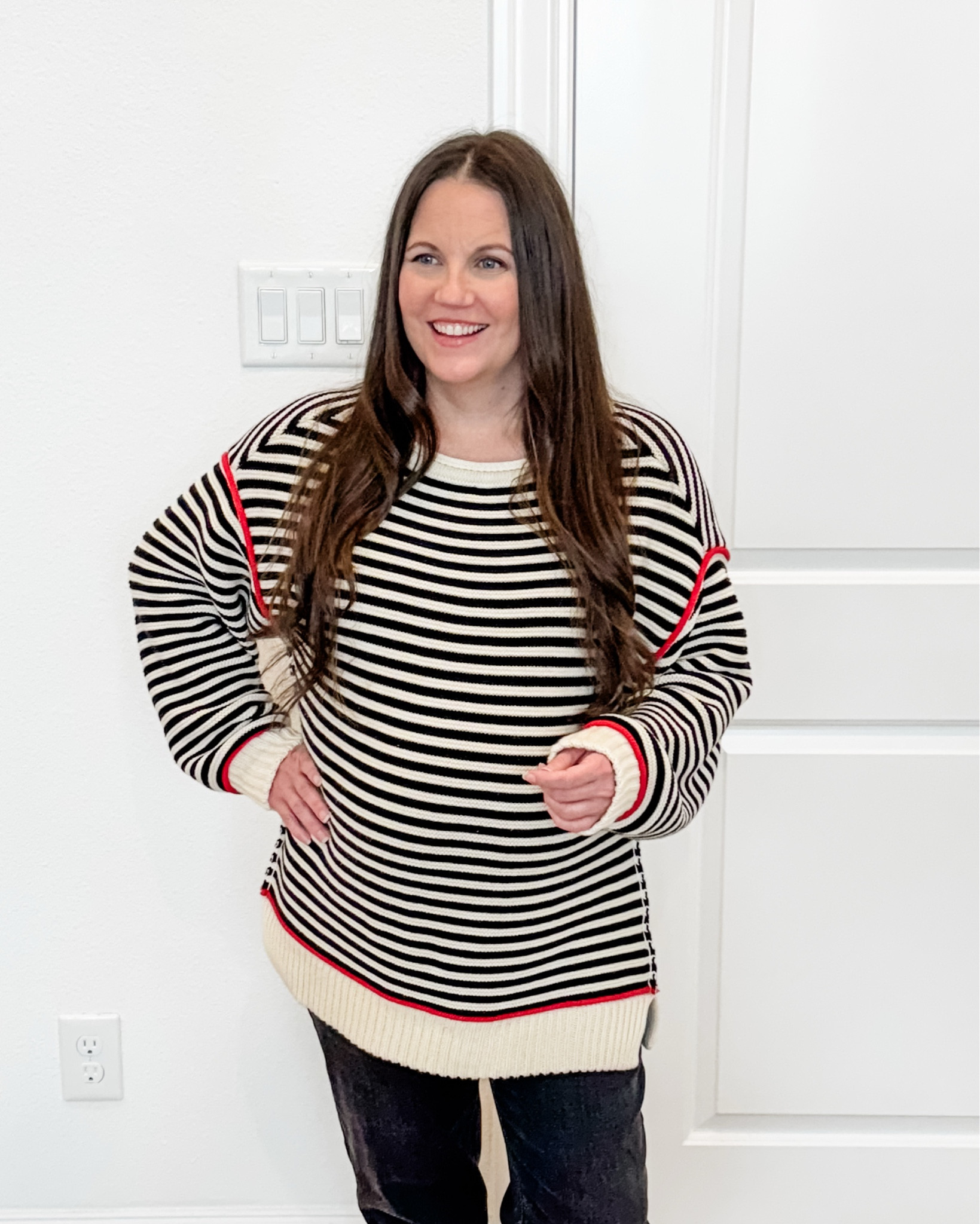 Effortless Everyday Winter Look

This winter outfit has quickly become one of my go-to casual outfits during pregnancy. I’m wearing a classic striped pullover sweater with black jeans—hands down the best maternity jeans for comfort and stretch. Finished with black Mary Jane ballet flats for an easy, polished feel.
Such a good everyday pregnancy outfit you can wear on repeat.


#LTKOver40 #LTKBump #LTKSeasonal