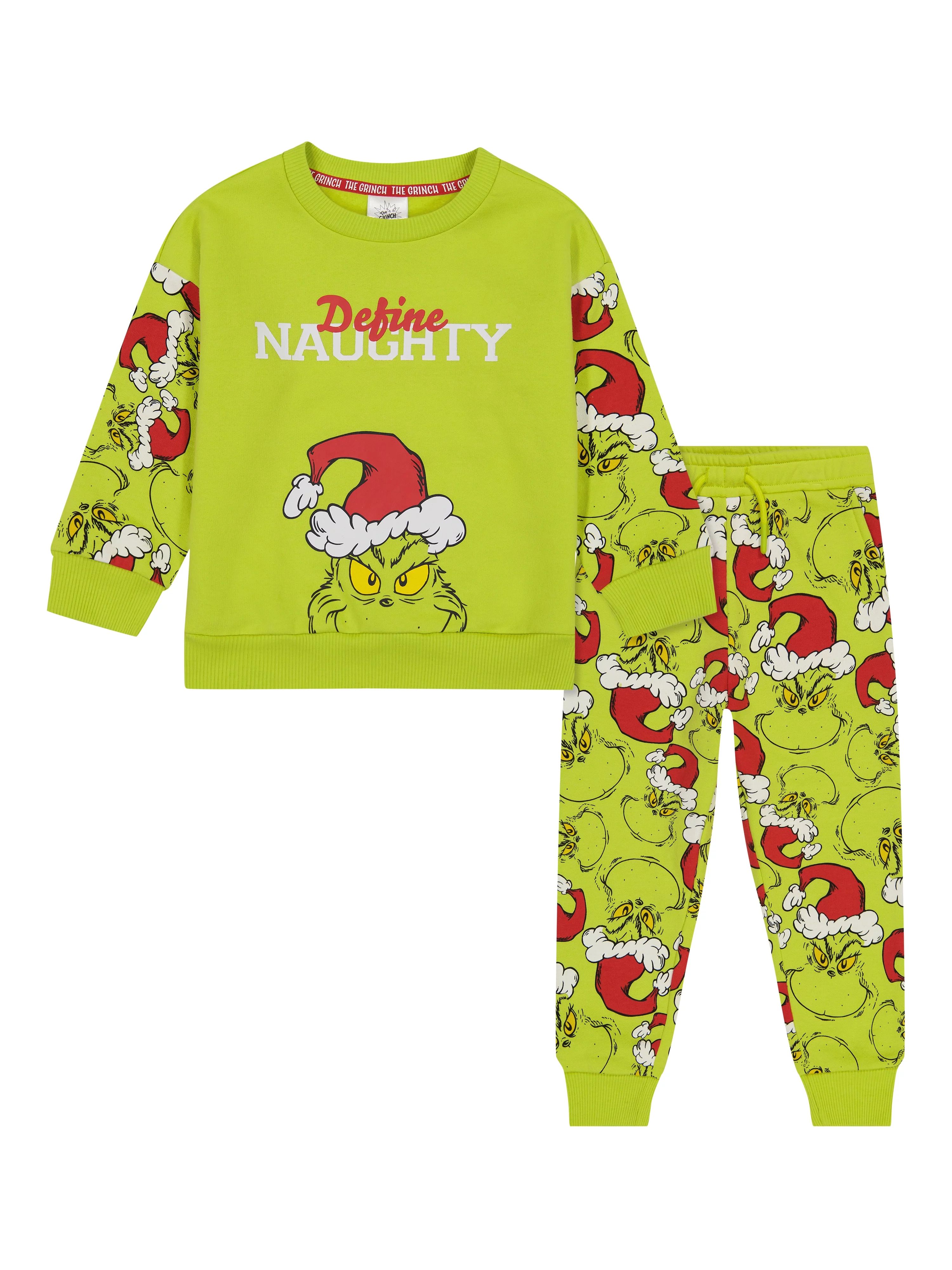 The Grinch Toddler Fleece "Define Naughty" 2 Piece Set, Green, Sizes 2T - 5T | Walmart (US)