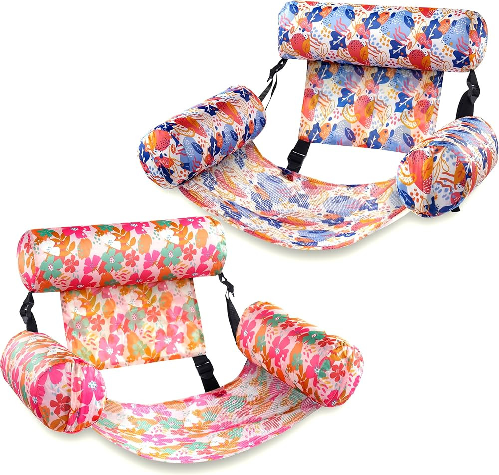 Sloosh Pool Floats Chairs Adult, 2 Packs Inflatable Pool Lounge Chairs,Blow up Pool Noodles Float... | Amazon (US)