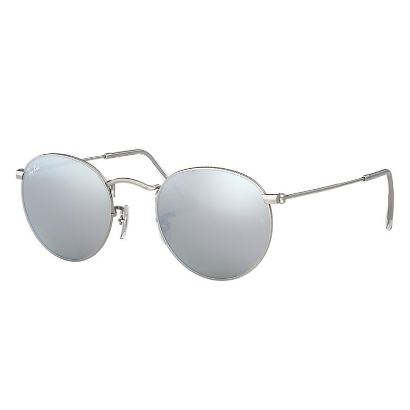 Ray-Ban Round Silver Sunglasses, Gray Flash Lenses - Rb3447 | Ray-Ban (US)