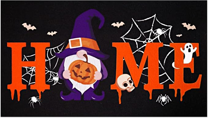 CiyvoLyeen Halloween Home Gnome Doormat Indoor Outdoor Door Mat with Witch Tomte Jack O' Lantern ... | Amazon (US)