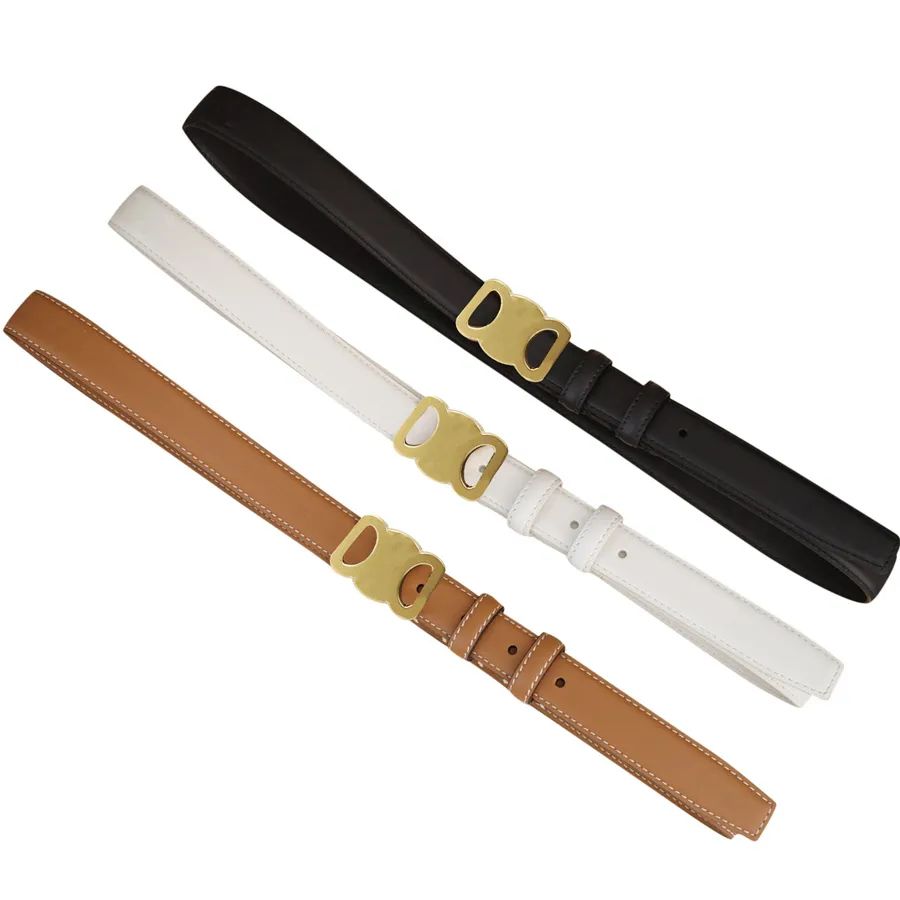 Fashion Smooth Buckle Belt Retro Design Thin Waist Belts For Men Womens Width 2.5CM Genuine Cowhi... | DHGate
