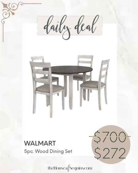 Shop Walmart deals on this 5pc. Wood Dining Set! 