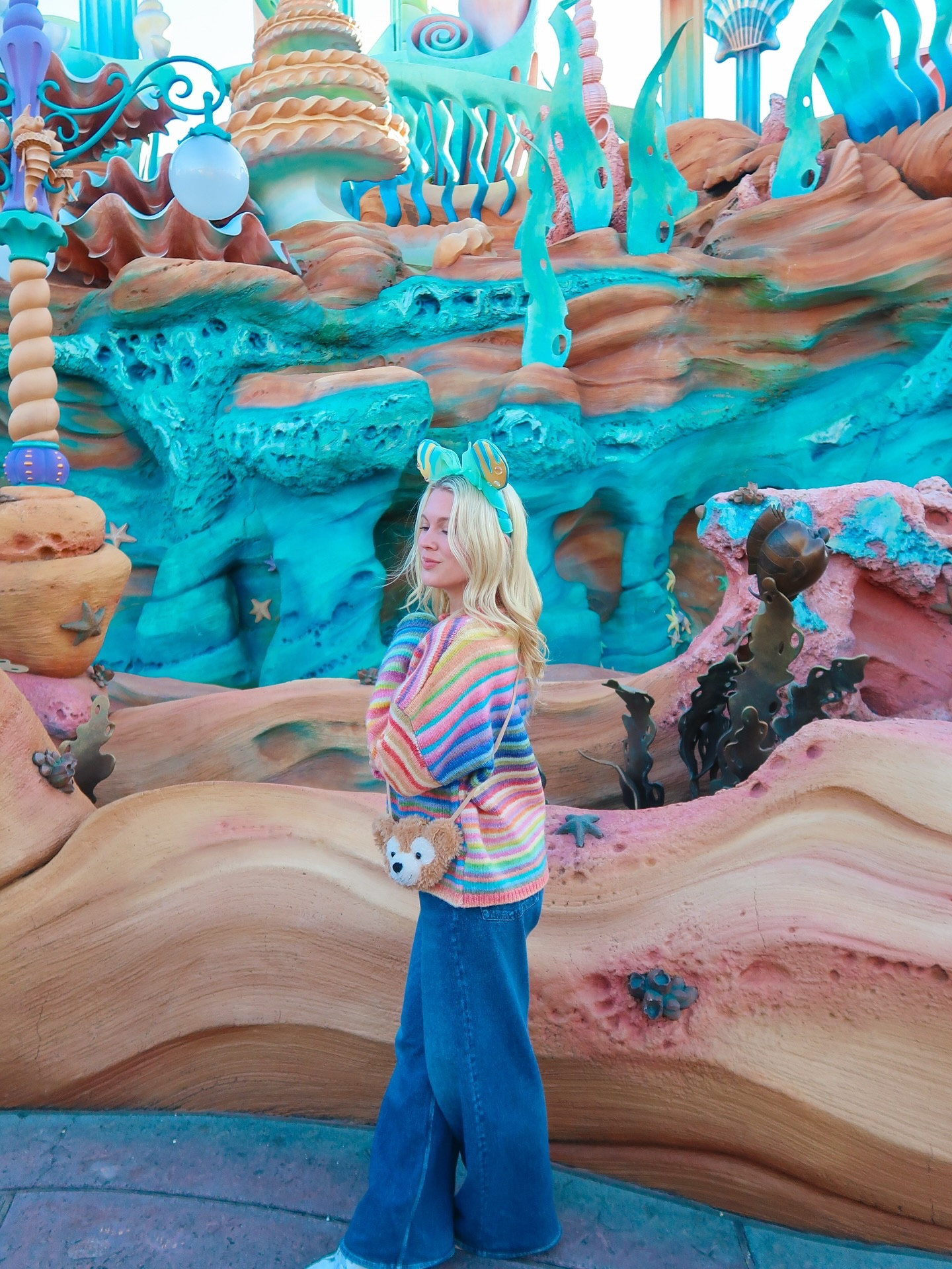 Someone pinch me, Tokyo Disney Sea is a dream🐚🌊🪼 I got the sweater from Maddy Jae boutique online! 