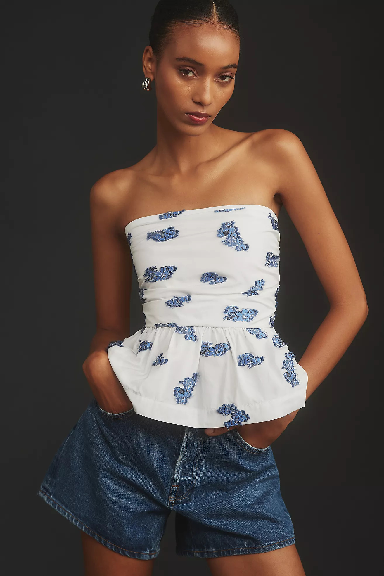 Baum und Pferdgarten Marie Strapless Jacquard Top | Anthropologie (US)