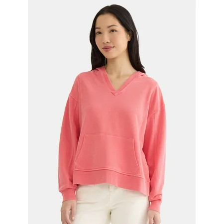 Time and Tru Women's Split Neck Hoodie, Sizes XS-XXXL | Walmart (US)