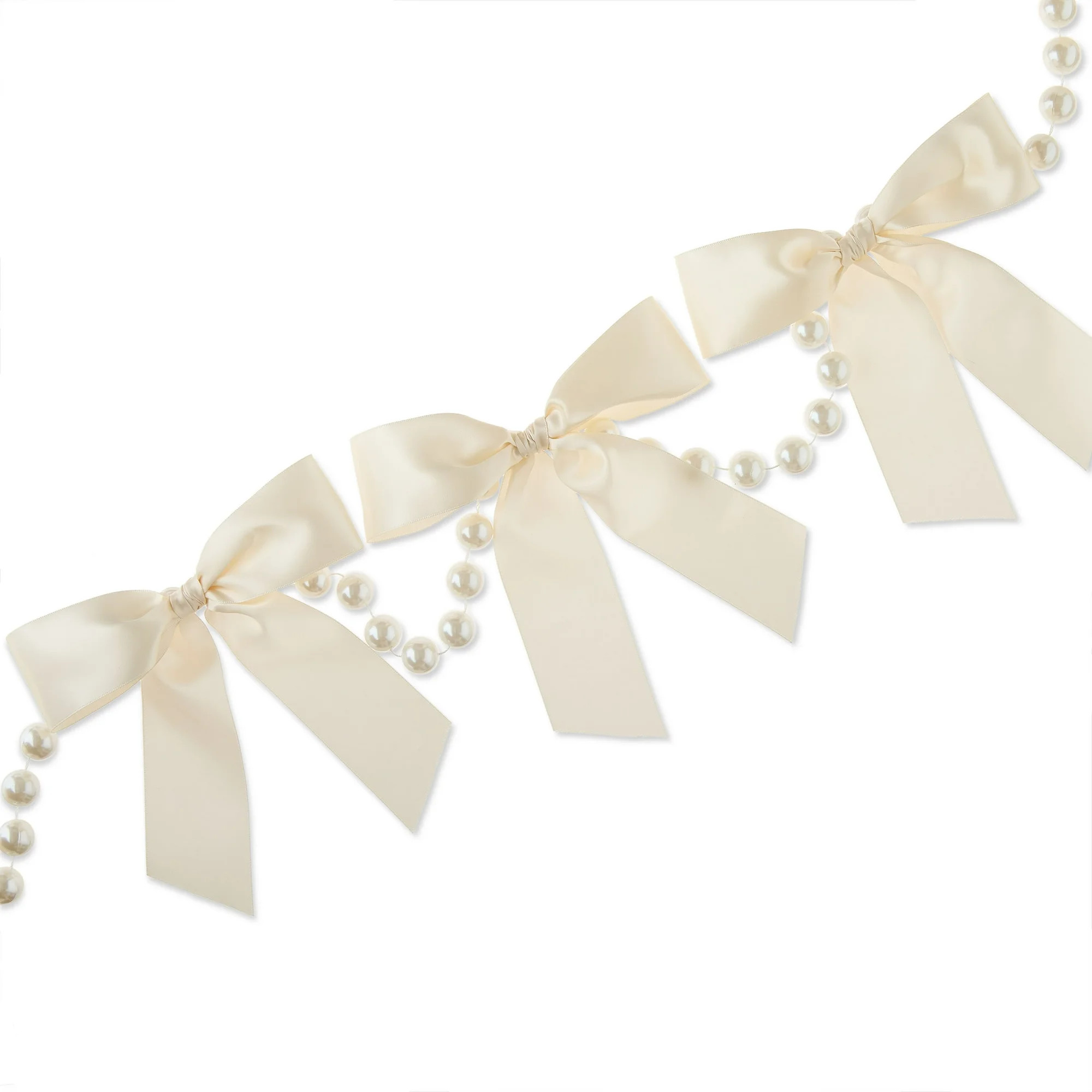 Pearls and Bows Beaded Garland, Cream, 6', Easter by Way To Celebrate | Walmart (US)