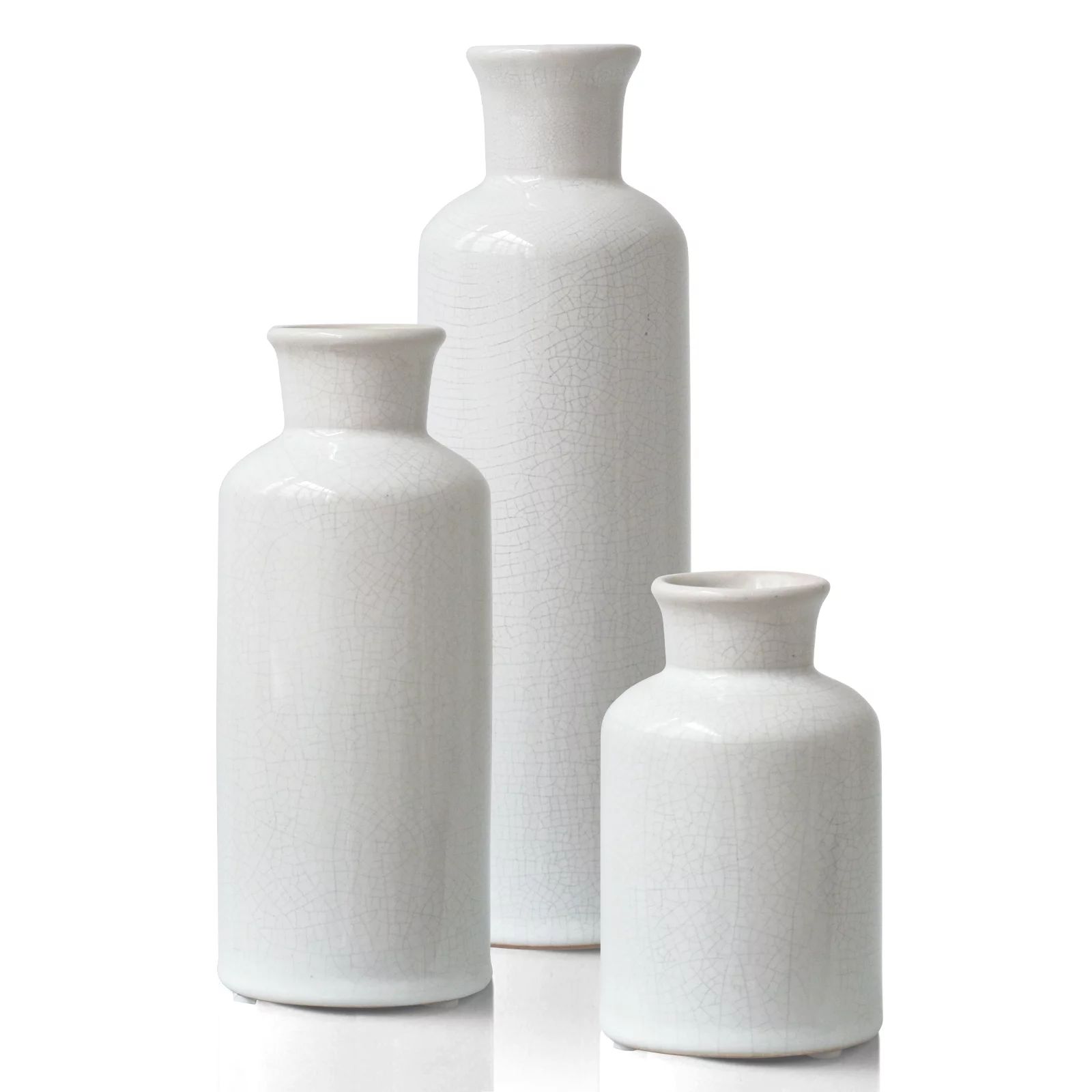 PARMPH Ceramic Vase for Home Decoration, Set of 3 Large Small Flowers Vase for Floor, Modern Floo... | Walmart (US)