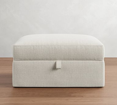 Pearce Square Arm Slipcovered Sectional Storage Ottoman | Pottery Barn (US)